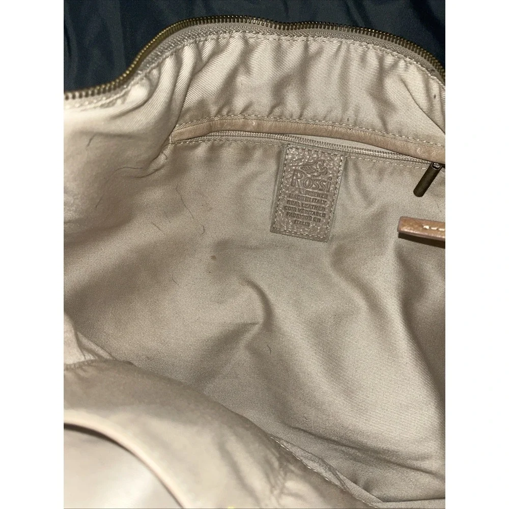 BRUNO ROSSI Beige/Tan Leather Large Shoulder Handbag Purse Hobo‎ - Needs Cleaned
